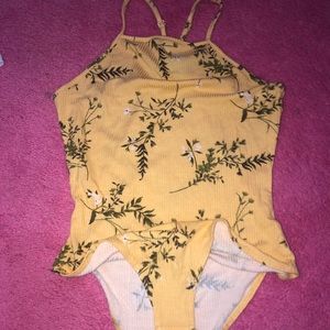 Yellow floral bodysuit